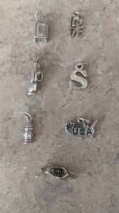 Sterling silver charms, 7, various sizes, not sold separately lot 2